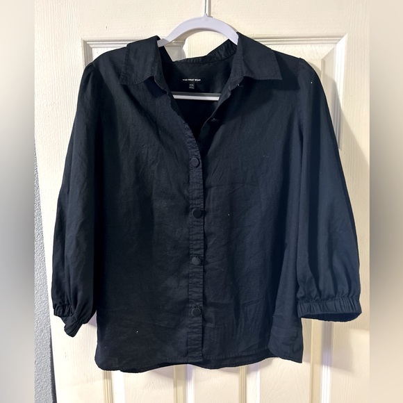 Who What Wear Tops - Who What Wear Black Button Up XXL